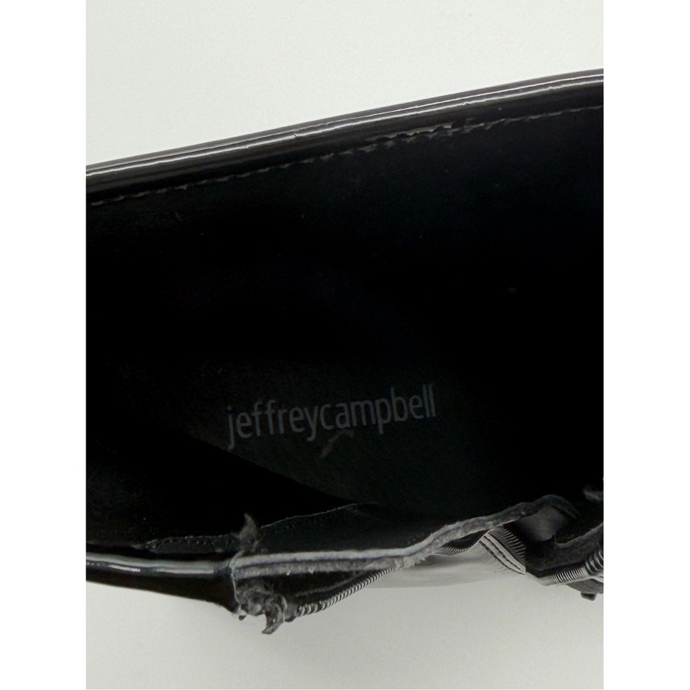 Jeffrey Campbell Black Patent Square-Toe Ankle Boots Size 7.5 - Picture 7 of 16